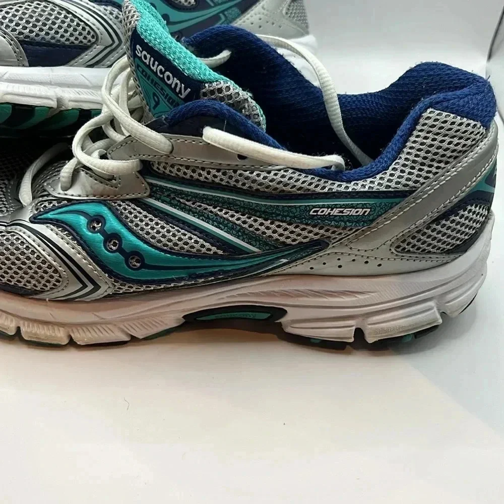 Saucony Cohesion‎ 9 women’s silver blue running shoes sneakers Sz 10 comfort run